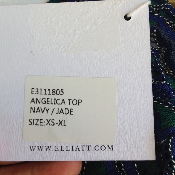 Elliatt Angelica Top Navy/Jade Size Small - Picture 6 of 10